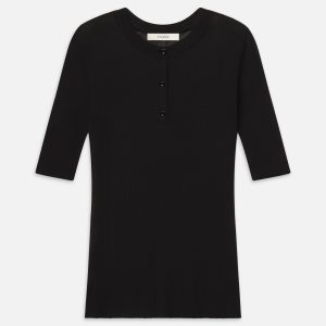 The Henley Rib Tee -- Black