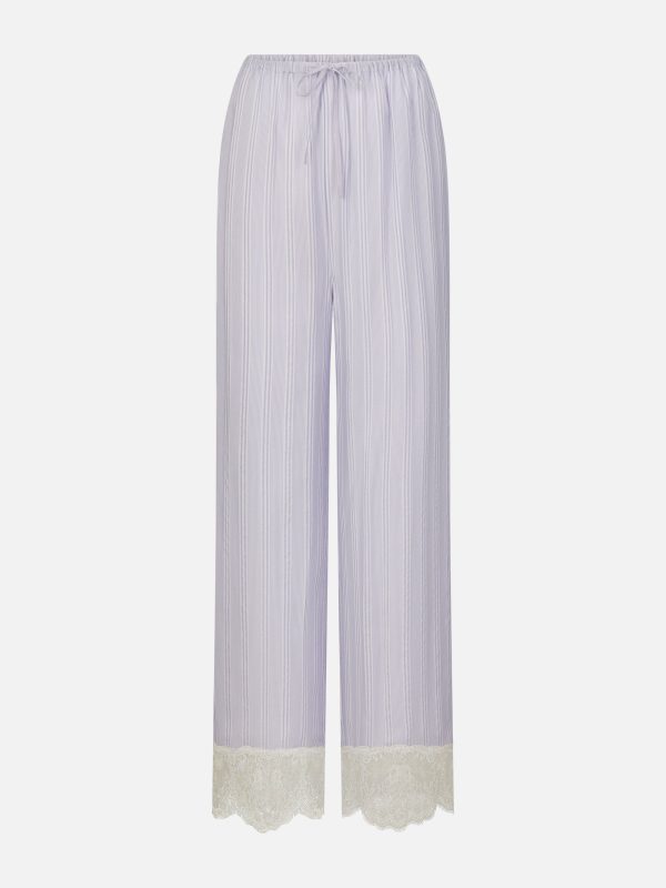 The Stripe Lace Lounge Pant -- Chambray Multi