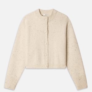 The Cashmere Fleck Cardi -- Oatmeal