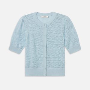 The Delicate Cashmere Cardi -- Sky Blue