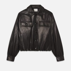 The Leather Bubble Jacket -- Black