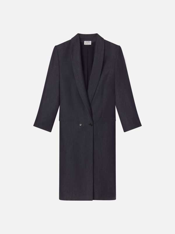 The Atelier Cloaked Overcoat -- Denim