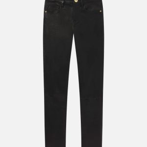 Leather Le High Skinny -- Washed Black