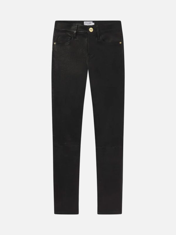 Leather Le High Skinny -- Washed Black