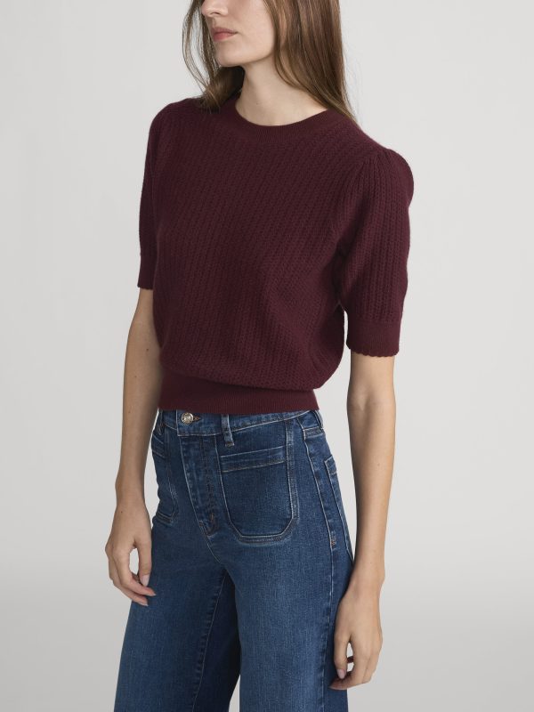 The Chain Pointelle Sweater -- Cabernet - 图片 5