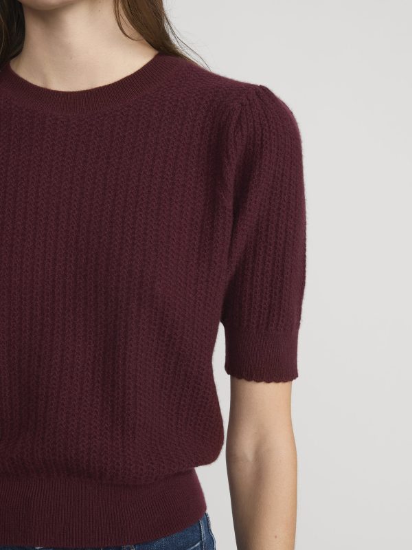 The Chain Pointelle Sweater -- Cabernet - 图片 4