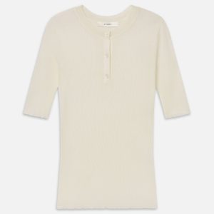 The Henley Rib Tee -- Cream