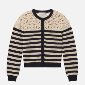 The Crochet Captain Cardigan -- Cream Multi