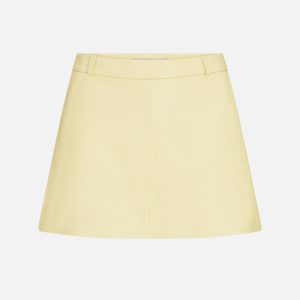 The Leather Mini Skirt -- Lemon