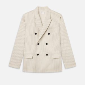 The Pinstripe Avenue Blazer -- Cream Multi
