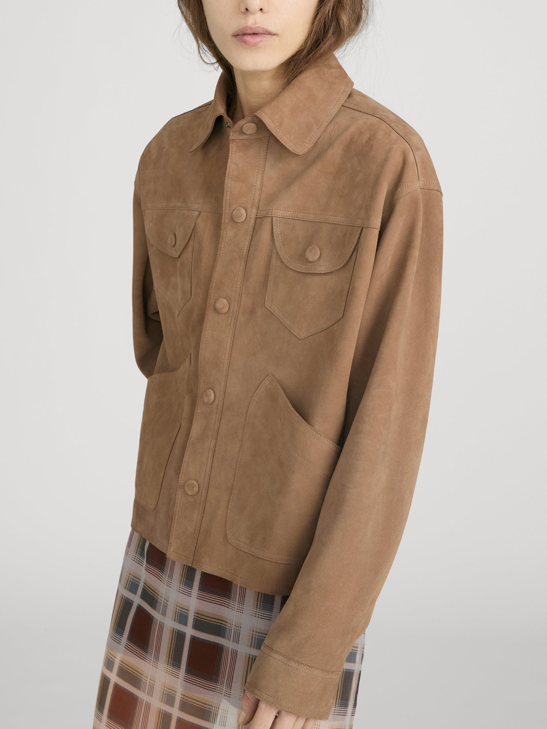 The Suede Utility Jacket -- Chai - 图片 4