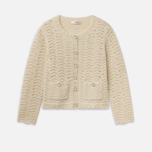 The Chevron Knit Cardi -- Biscuit