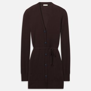 The Tie Waist Cardigan -- Chestnut