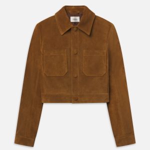 The Suede Small Jacket -- Saddle