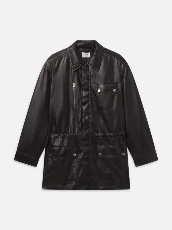 The Paper Leather Safari Jacket -- Black - 图片 1