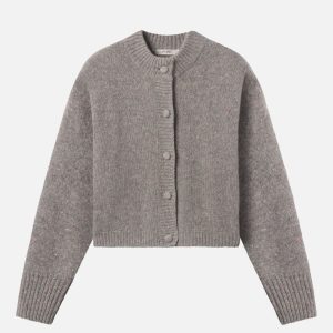 The Cashmere Fleck Cardi -- Silver