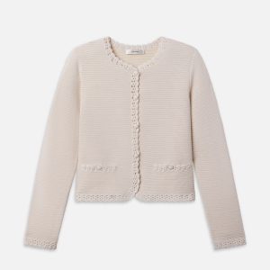 The Crochet Trim Jacket -- Cream