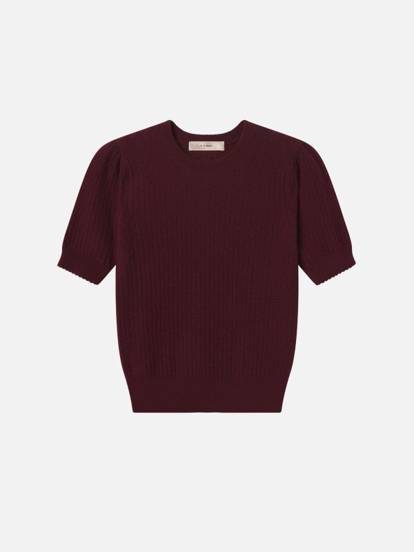 The Chain Pointelle Sweater -- Cabernet - 图片 1