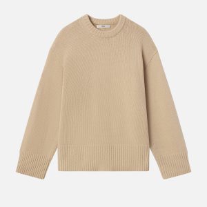 The Cashmere Oversized Crew -- Oatmeal Heather