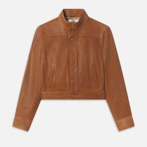 The Leather Trucker Jacket -- Ochre