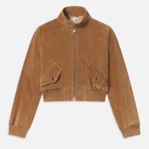 The Suede Harrington Jacket -- Light Camel