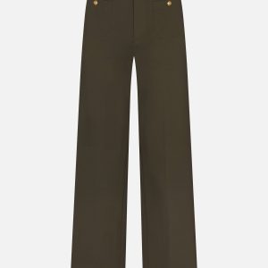 The Slim Palazzo Trouser -- Military Green