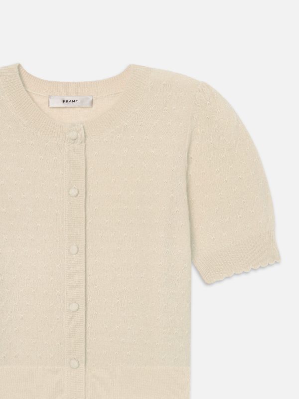 The Cashmere Pointelle Cardi -- Cream - 图片 2