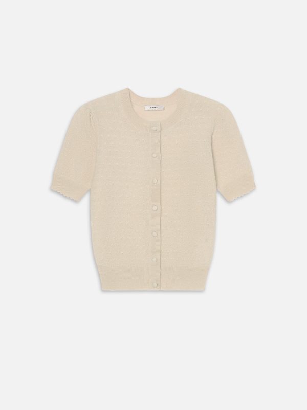 The Cashmere Pointelle Cardi -- Cream - 图片 1