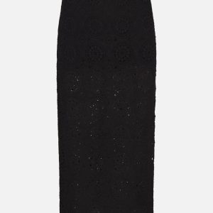 The Crochet Midi Skirt -- Black