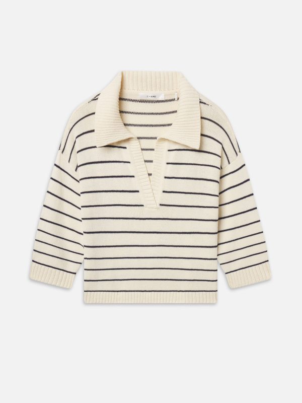 The Striped Easy Pullover -- Cream Multi - 图片 1