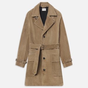 The Suede Trench Jacket -- Light Camel