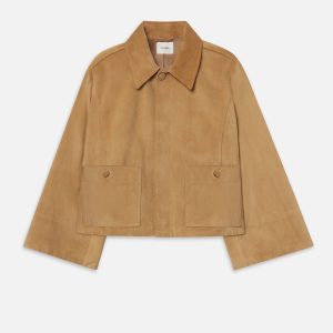 The Mini Suede Swing Jacket -- Light Camel