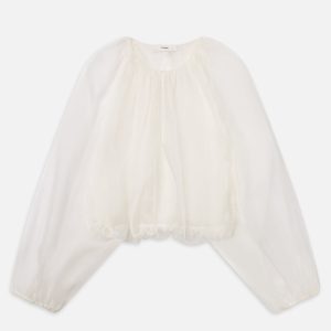 The Sheer Balloon Blouse -- Cream