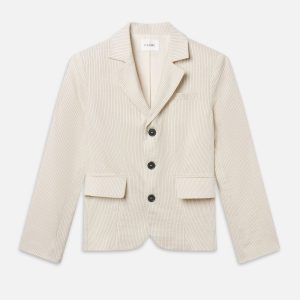 The Striped Smart Blazer -- Ecru Multi