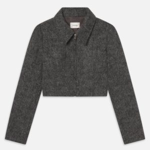 The Wool Cropped Jacket -- Dark Heather Grey